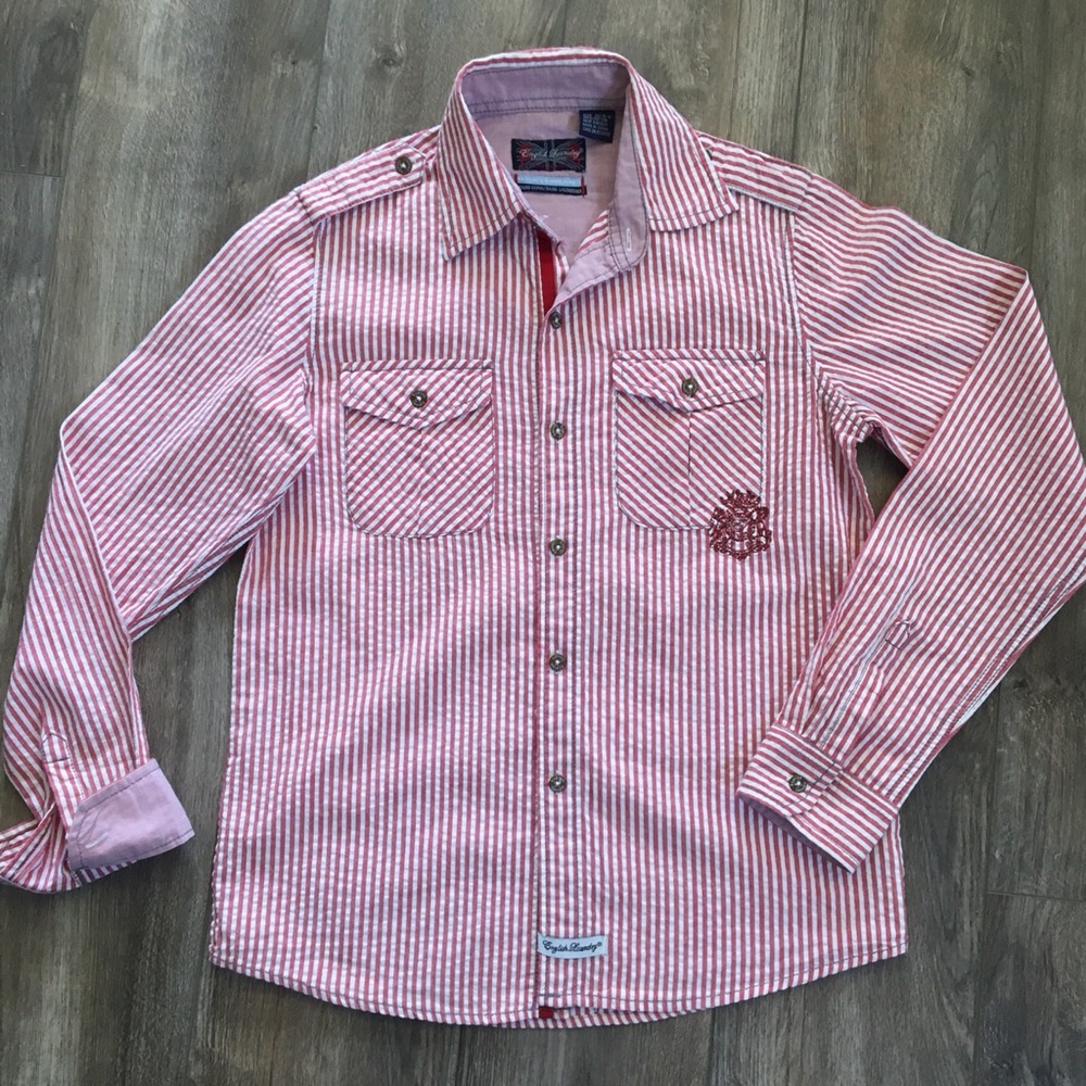 🌟Nearly New Boys Seersucker Button Up